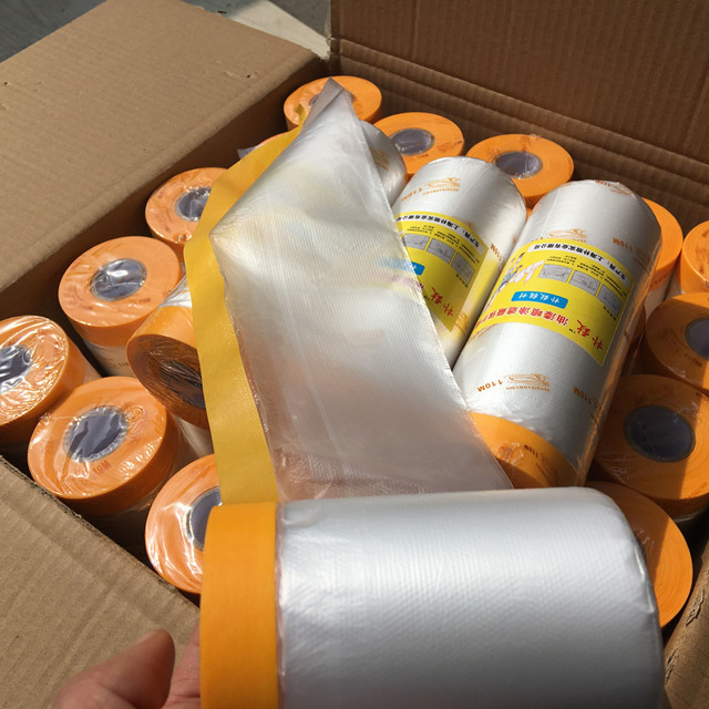 HDPE Tape and Drape painter masking film plastic dustproof drop cloth/sheet for car painting or in door use