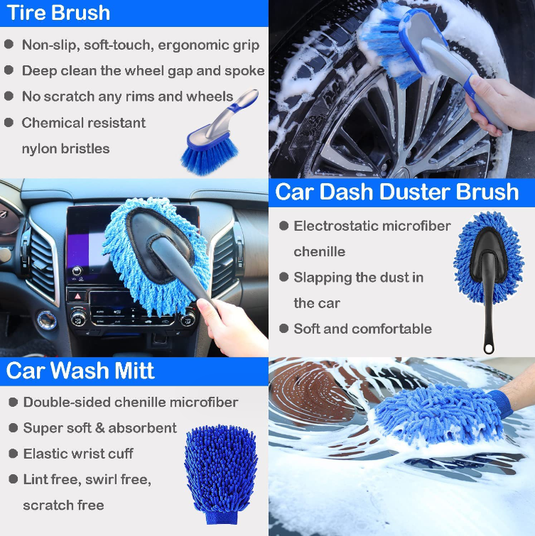 Hot-sale 26pcs Car Detailing Brush Set Car Washer Tool Electric Drill Brush Car Cleaning Brush Kit Polishing Pad Set