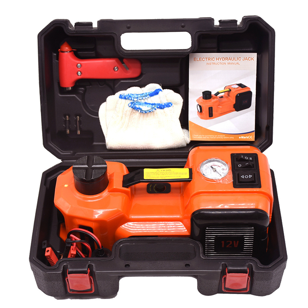 3 in 1 5ton Car Jack Kit Electric Hydraulic Jacks 12V Floor Jack with Impact wrench Inflator Pump Truck Tire Repair Tool