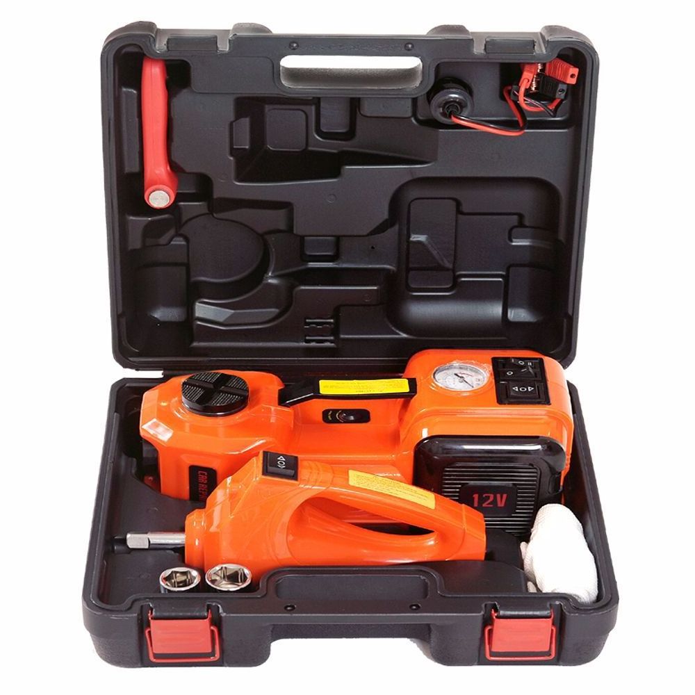 Car Jack Kit Electric Hydraulic Jacks 3 in 1 5ton  12V Floor Jack with Impact wrench Inflator Pump Truck Tire Repair Tool