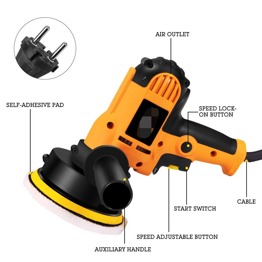 Hand-held Electric 21cm Long-Throw Upgraded Orbital Polisher 5