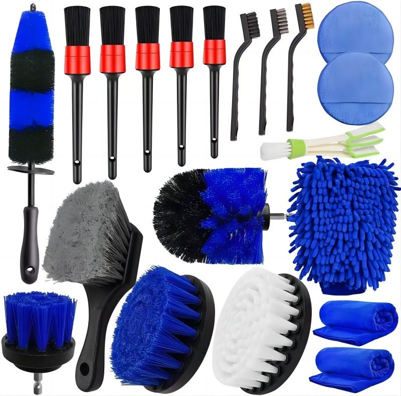 20Pcs Car Wash Detailing Drill Brush Set Auto Accessories Cleaning Tools Kit for Interior Exterior Wheels