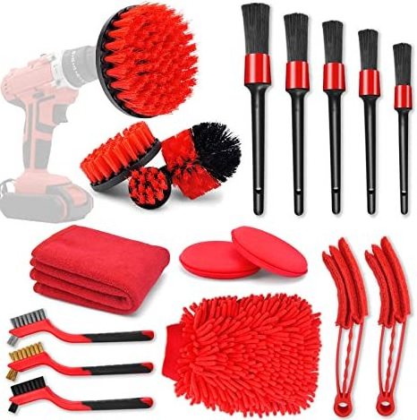 Hot Selling Cleaning Brush For Drill 18 Pcs Automatic Car Wash Brushes Auto Detailing Car Washer Brush Cleaning Tools Kit