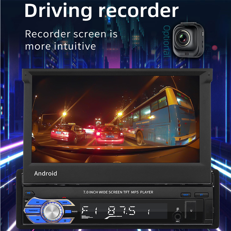 Gadgets 2023 Android Stereo Mp3 Car Multimedia Player Driving Recorder Car Radio DVD Player Touch Screen 7