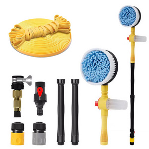 Multifunctional 360 degree car Wash brushes automatic rotating car detailing brush long handle chenille car wash brush mop kit