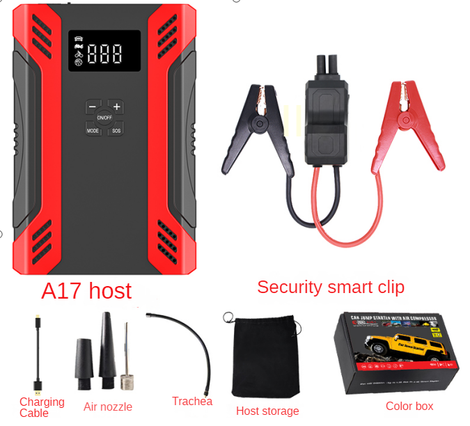 Multifunctional Car Jump Starter & Air Pump 350PSI Air Compressor 32000mAh PowerBank Car Starter Device Automotive Tyre Inflator