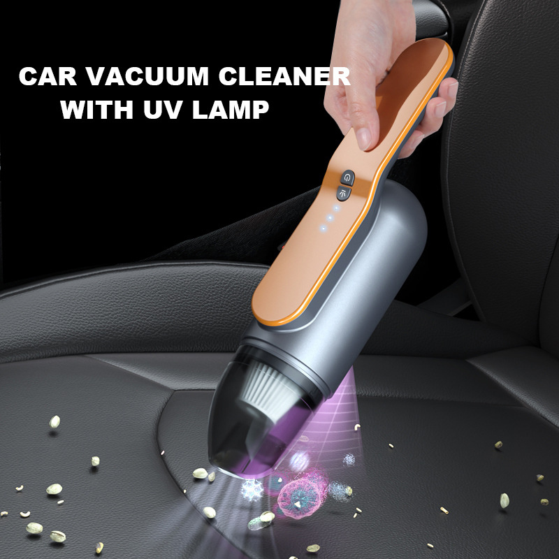 13000Pa super suction power portable mini rechargeable cordless vacuum cleaner with UV light, for car / pet hair /sofa /bed