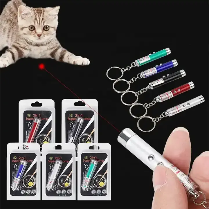 2023 Hot Selling Laser Cat Funny Stick Red Blue Light Laser Infrared Electronic Cat Funny Toy Pet Toy Supplies Wholesale