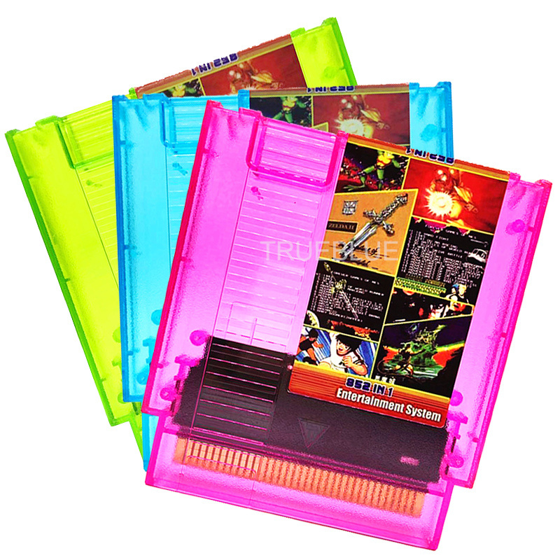 Clear Color IC Save 852 in 1 8 Bit Retro 72 Pin N8 Remix Game Cards For NES Game Console Cartridges