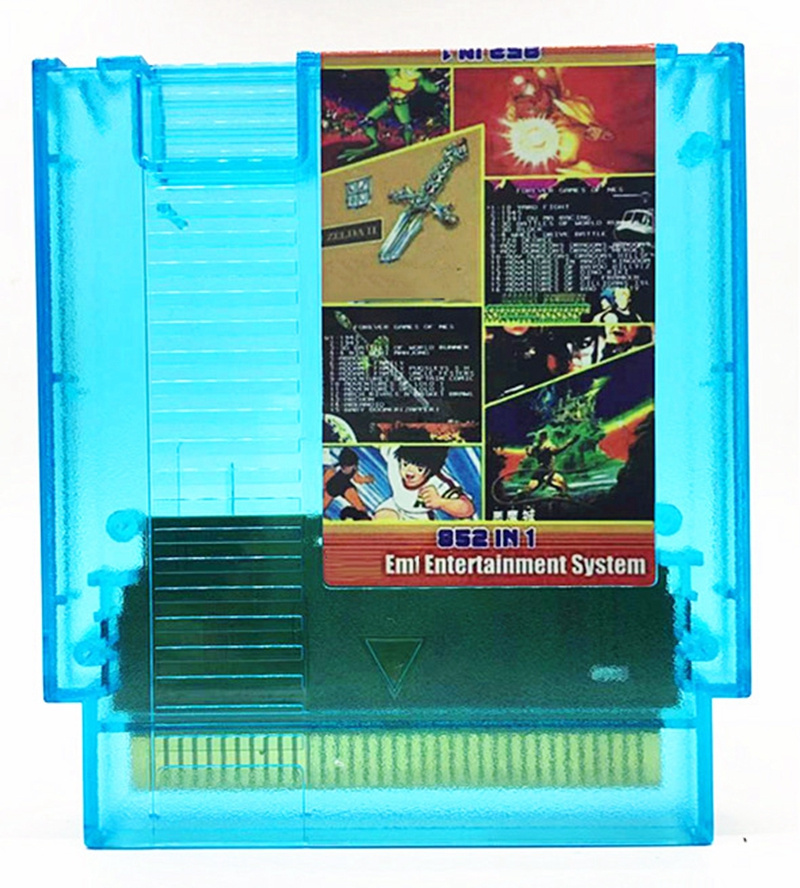 Clear Color IC Save 852 in 1 8 Bit Retro 72 Pin N8 Remix Game Cards For NES Game Console Cartridges