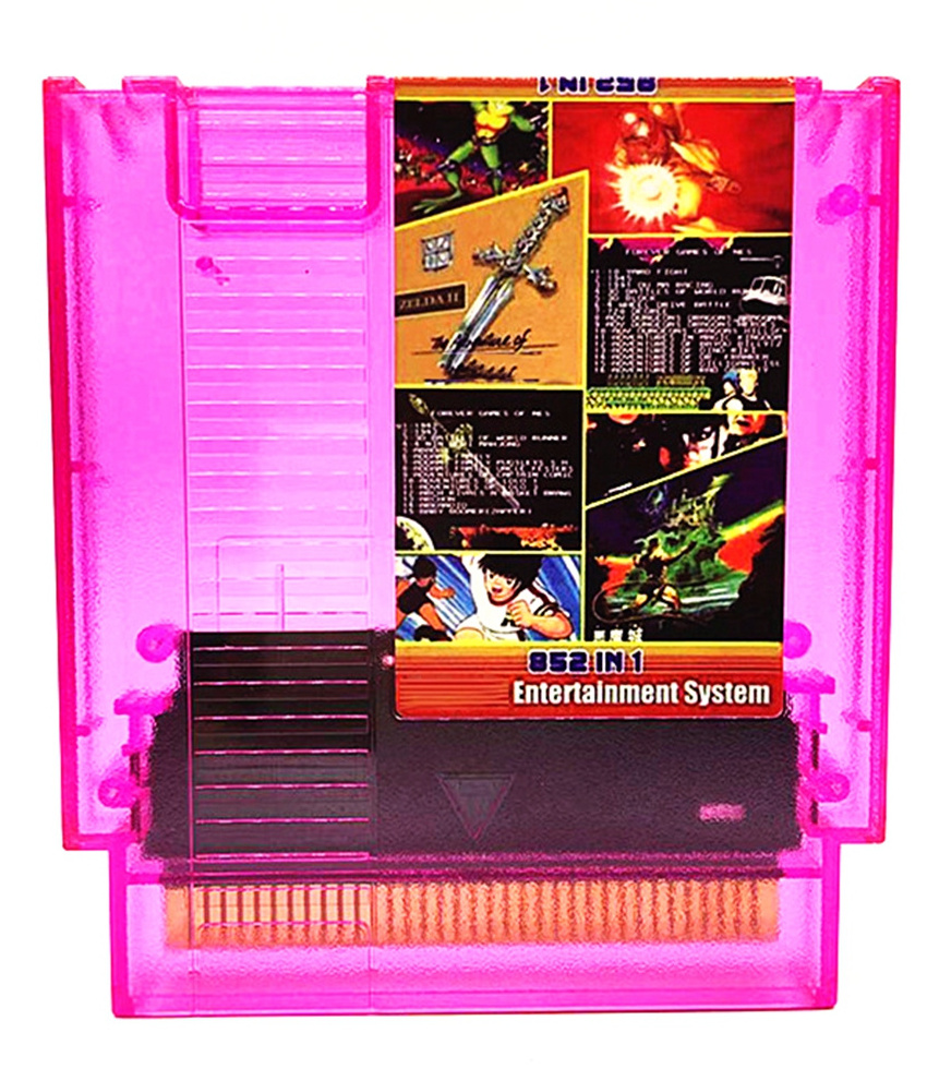 Clear Color IC Save 852 in 1 8 Bit Retro 72 Pin N8 Remix Game Cards For NES Game Console Cartridges