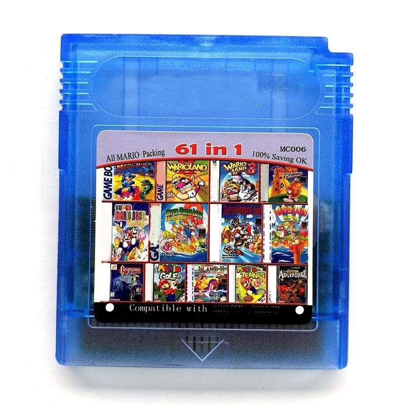 MC006 61 in 1 Multi English Version Compilations Cartridge Console Card GBC  Multi Game Cartridge for Mario