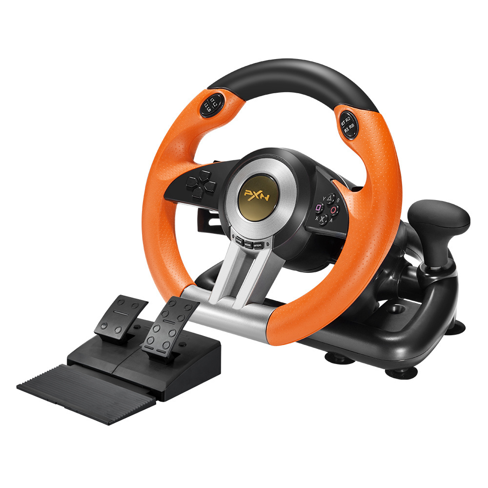 In Stock Double Vibration Motor Linear Cool Totem Brake Racing Car Game Steering Wheel For PC Switch PS4 PS3 XBOX ONE