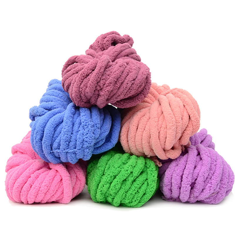 Factory Wholesale Velvet Blanket Yarn  100% Polyester Big Chunky Chenille Yarn for Hand knitting