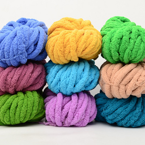 Factory Wholesale Velvet Blanket Yarn  100% Polyester Big Chunky Chenille Yarn for Hand knitting