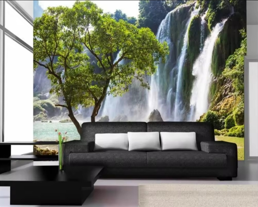 Custom Wallpaper Living Room Bedroom Mural Falls Waterfall Tree View Wall Mural Background Wall 3d Wallpaper