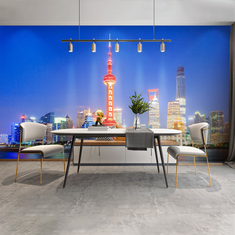 Modern Urban Architecture Wallpaper Office Wall Decoration Urban Mural Dining Room Living Room Sofa Wallpaper