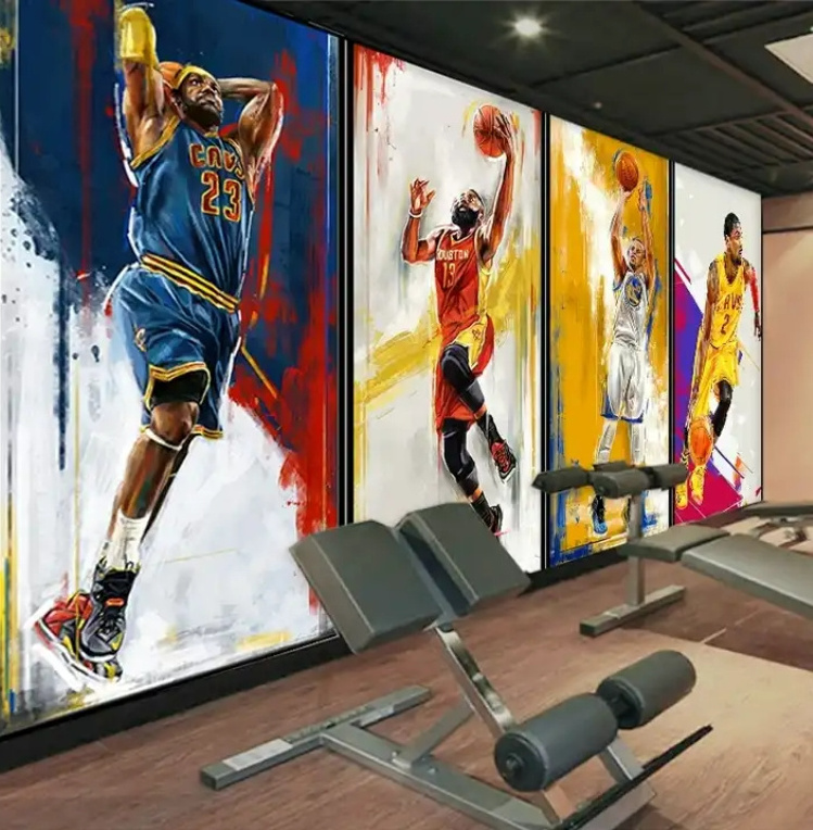 Basketball fitness wallpaper peel and stick mural wall pictures wall art