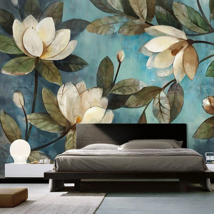 Custom wall murals peel and stick Retro Rose Flower Vine Hand Painted Wall Painting 3D Embossed Home Decor Wallpaper