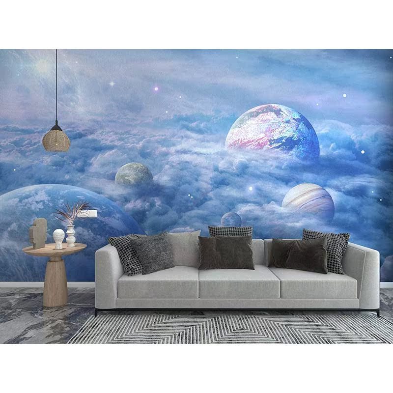 Space Planet Wall Mural Starry Sky Galaxy Wallpaper Bedroom Living Room Sofa Tv Background Wall Sticker