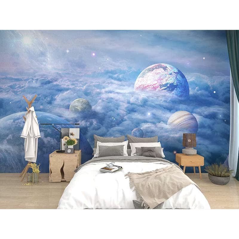 Space Planet Wall Mural Starry Sky Galaxy Wallpaper Bedroom Living Room Sofa Tv Background Wall Sticker