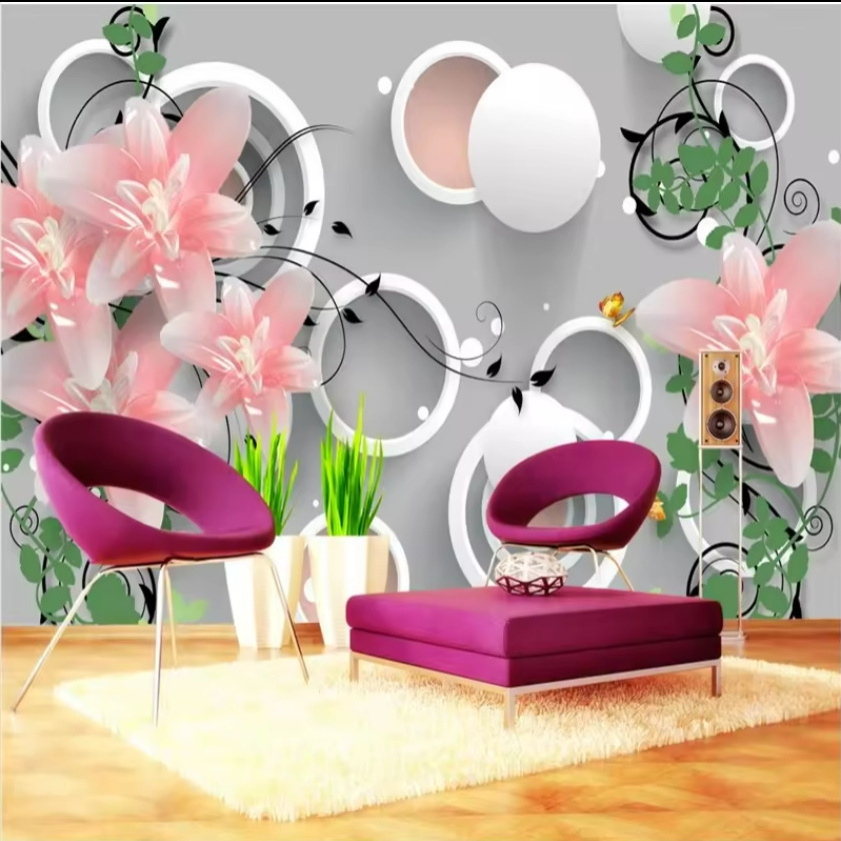 Mural European Rose Flower Wallpaper Photo Peel And Stick Wall Painting Living Room Hotel Luxury Decoration Wall Mural