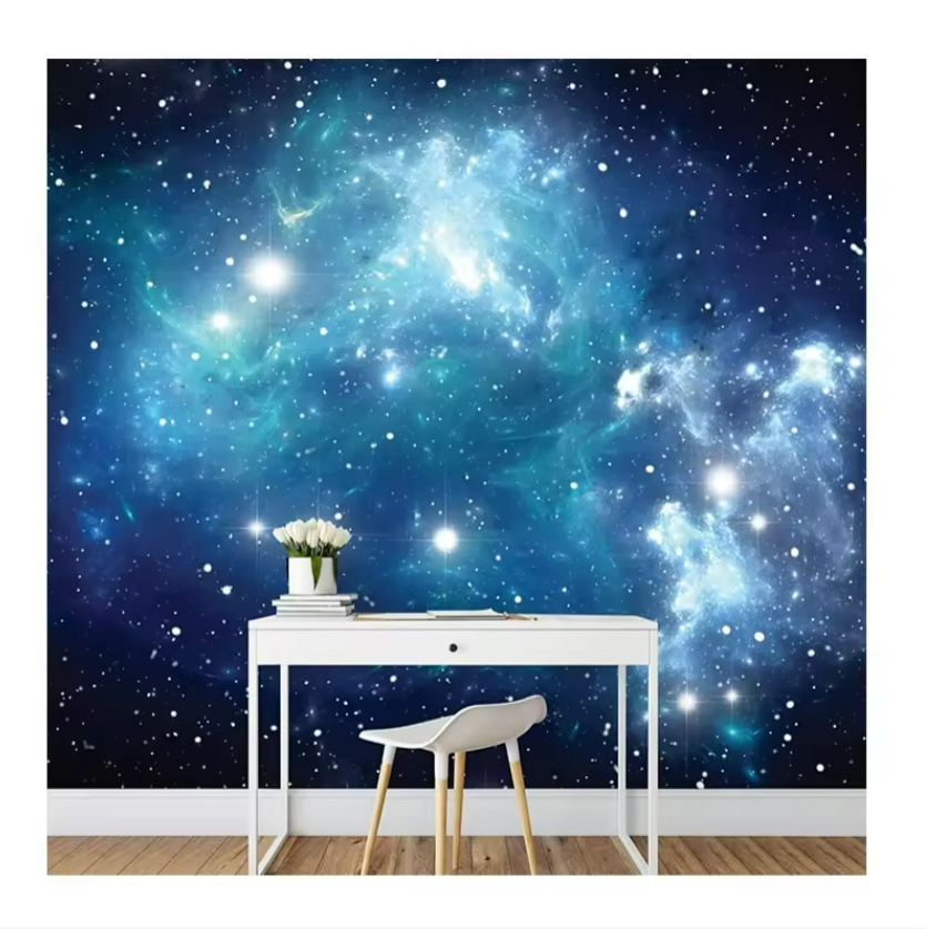 Galaxy Starry Wall Mural Removable Wall Sticker Modern Living Room Bedroom Home Decor Wallpaper