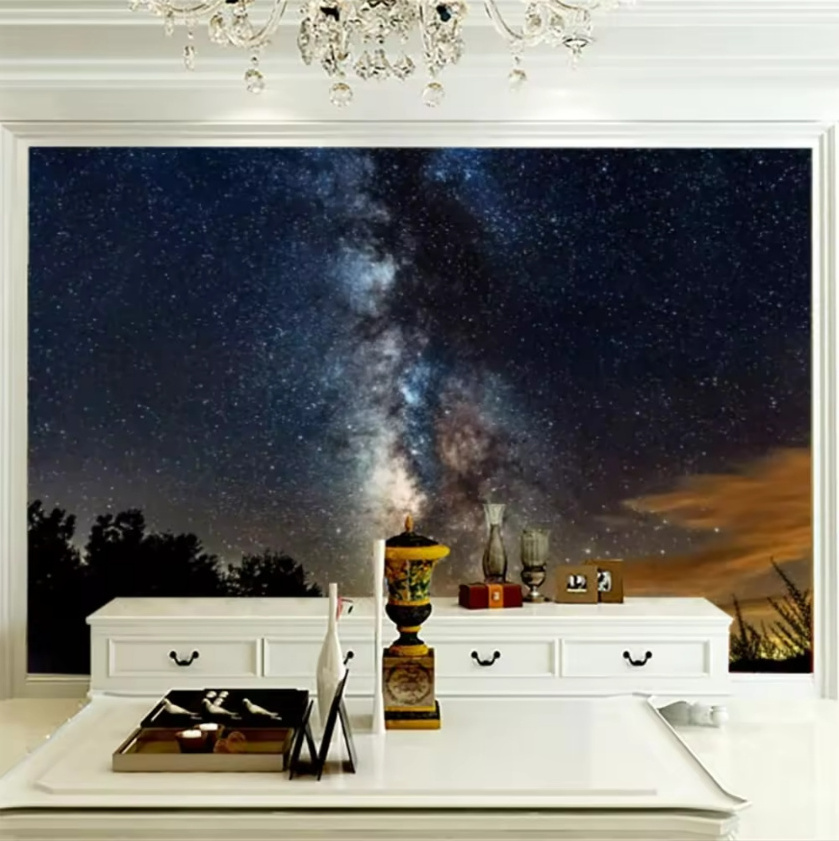 Galaxy Starry Sky 3D Wallpaper Night Space Wall Stickers Removable Mural for Living Room Bedroom Wall Paper