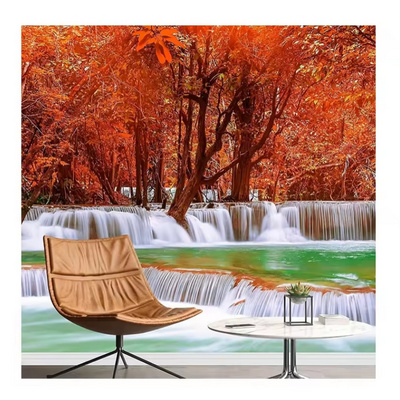 Forest Scenery Wall Mural 3d Waterfall Wallpaper Removable Large Wall Decor For Living Room Bedroom Wall Sticker