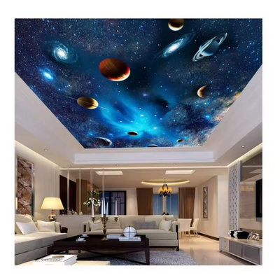 Custom 3d Ceiling Murals Galaxy Solar System Starry Sky Planet Wallpaper Home Decor Living Room Wall Paper For Walls 3d