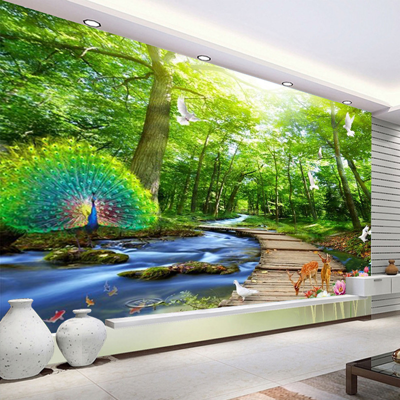 Underwater World Beach Bedroom Living Room Wallpaper Landscape Forest Background Decorative Mural Ocean Scenery Wallpaper