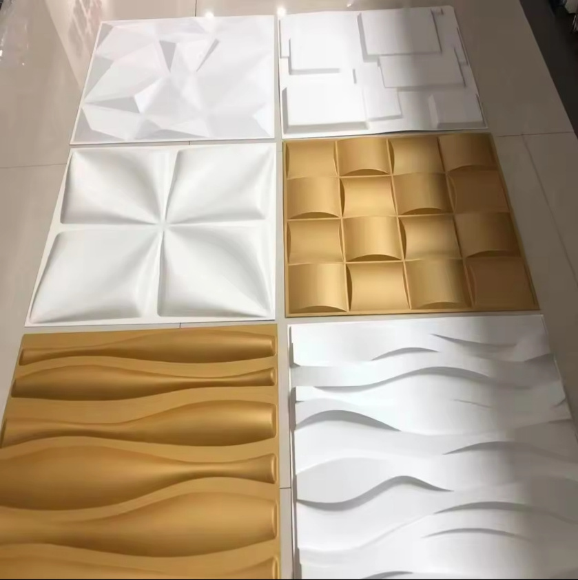 New Interior Wallpaper Covering Decoration Office Bedroom Diamond Gold Pvc Wall 3d Panel Decoration