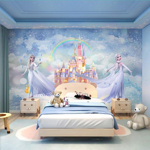 3d Children's Room Wallpaper Love Elsa Theme Mural Cartoon Wall Cloth Girl Bedroom Background Wallpaper