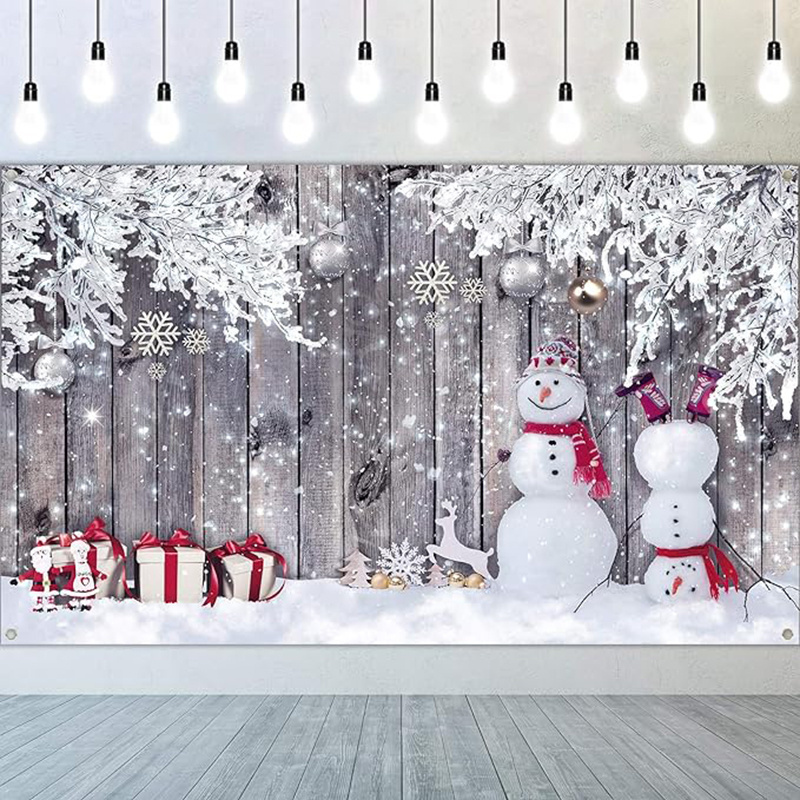 Custom Printing New Year Wallpaper Christmas Tree Snow Deer Customized Murals Festivals Any Size Wallpaper Wall Sticker