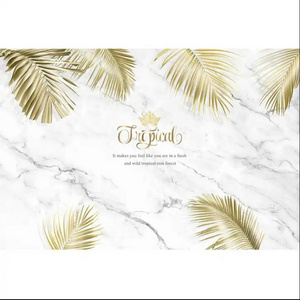 Custom 3d tropical wallpaper mural marble white and gold wall paper for spa room decor