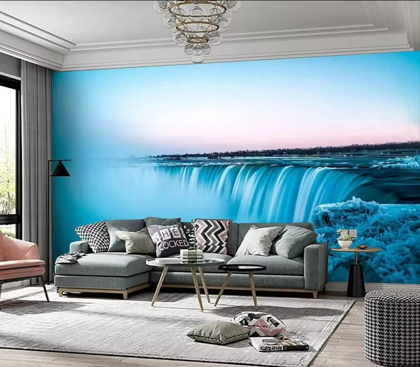 3d Falls Wall Mural Blue Sky Wallpaper Removable Large Mural Tv Background Wall Decor For Living Room Bedroom Wallpaper