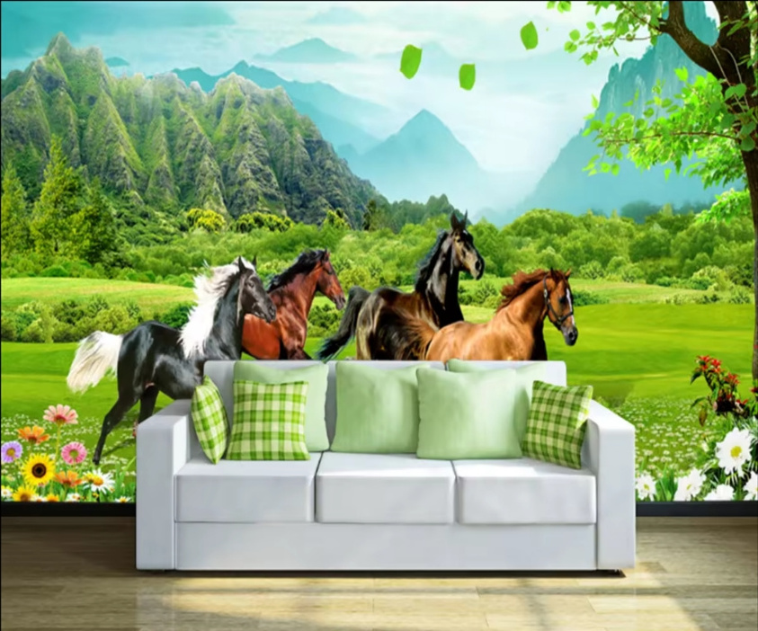 Custom Any Size 3d Peel And Stick Wallpaper Murals Horse Grass Home Hotel Background Wall Mural Sofa Tv Wall Stickers