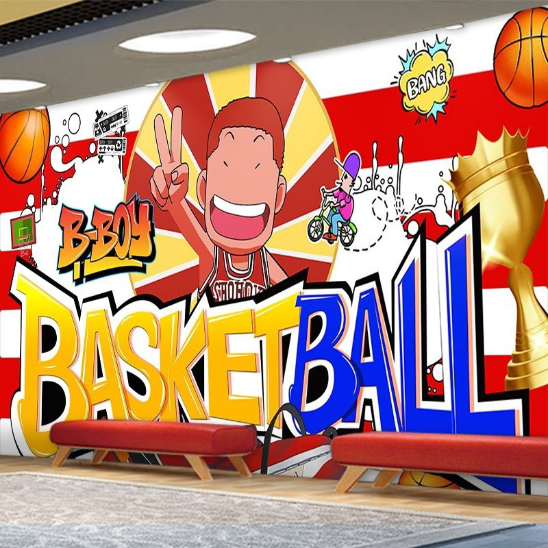 3d 8d Christmas Wall Mural Living Room Bedroom Custom Wall Sticker Decal for Basketball Party Gym Custom Wallpaper Poster