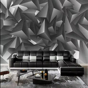 Custom Wallpaper Modern Fashion Grey 3D Stereo Geometry Wall Mural Living Room Bedroom Backdrop Home Decor 3D Wallpapers