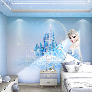 Kids Room Girls Bedroom Mural Cartoon Frozen Wallpaper  Princess Room Decoration 3d Background Wallpaper