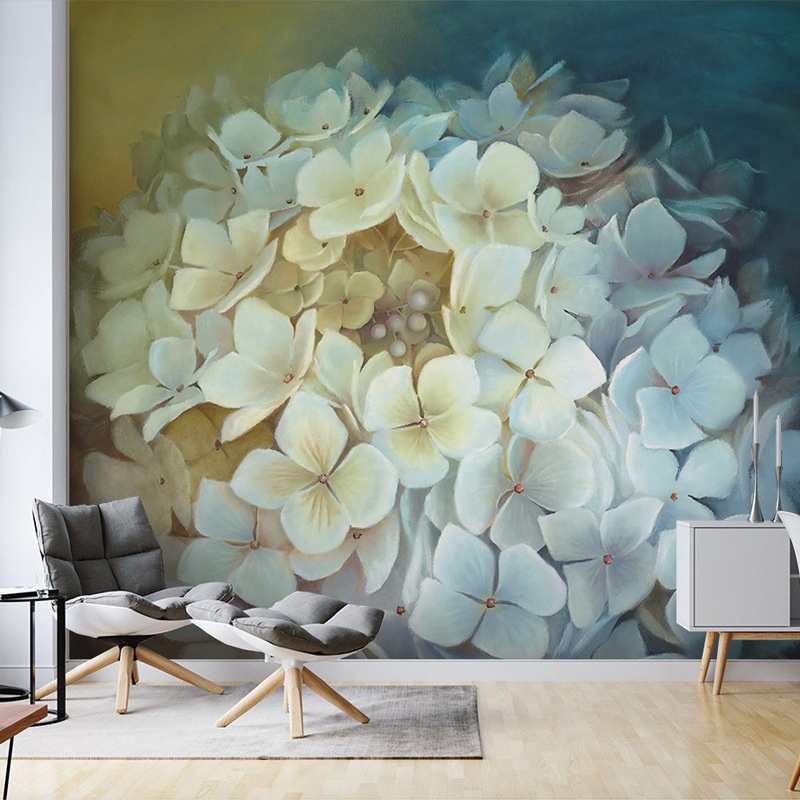 White Magnolia Flower Peel And Stick Wall Mural Fashion Tree Wallpaper Home Improvement Living Room Tv Background Mural