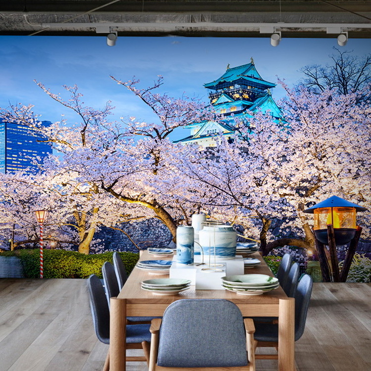 Romantic Cherry Blossom Scenery Mural Background Wall Living Room Bedroom Coffee Shop Restaurant Wallpaper Wallpaper