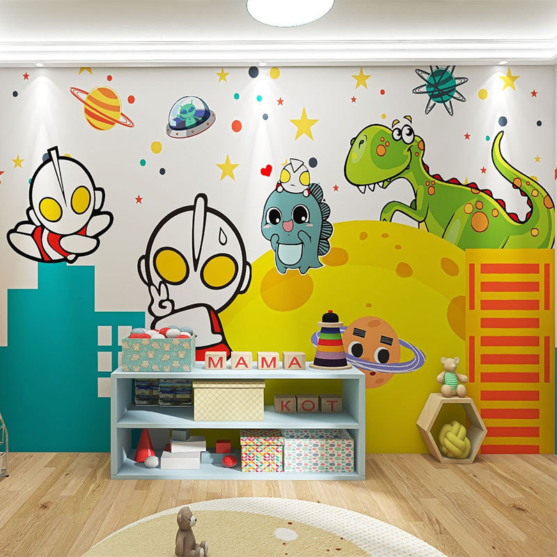 Custom Photo Wall Decal Mural Peel And Stick Self Adhesive Cartoon Animal Panda Zebra Dinosaur Giraffe Children Kids Wallpaper