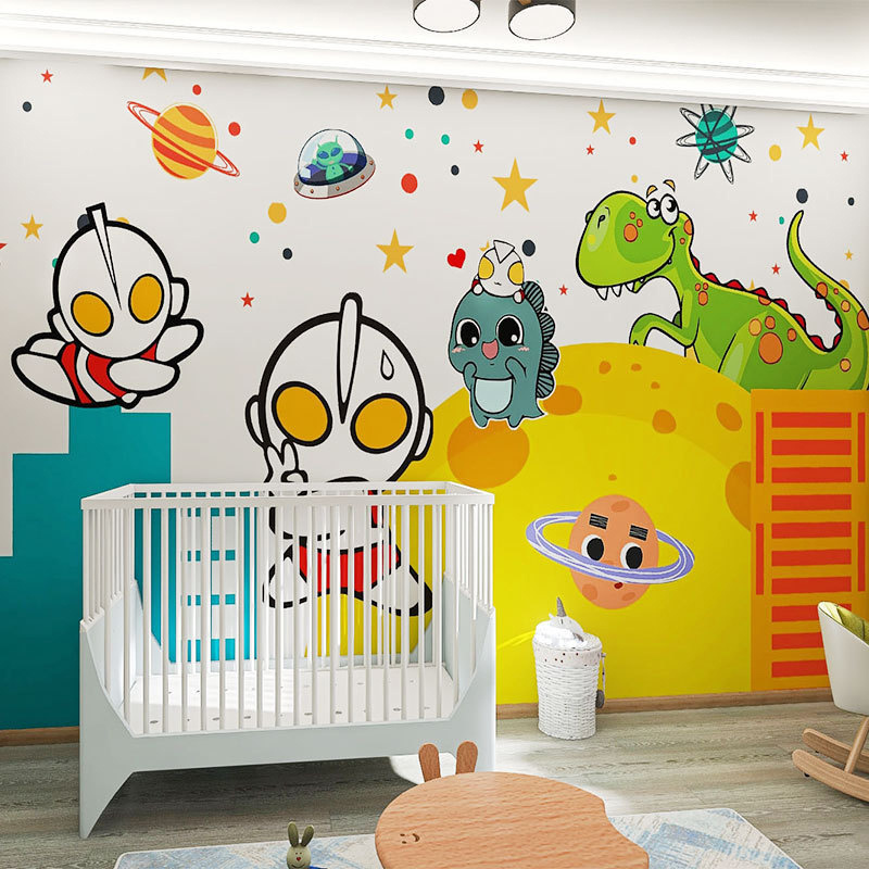 Customized Wall Decals for Children Kids Bedroom Whale Sea Mew Star Balloon Custom Cartoon Wall Mural Decal Wallpaper