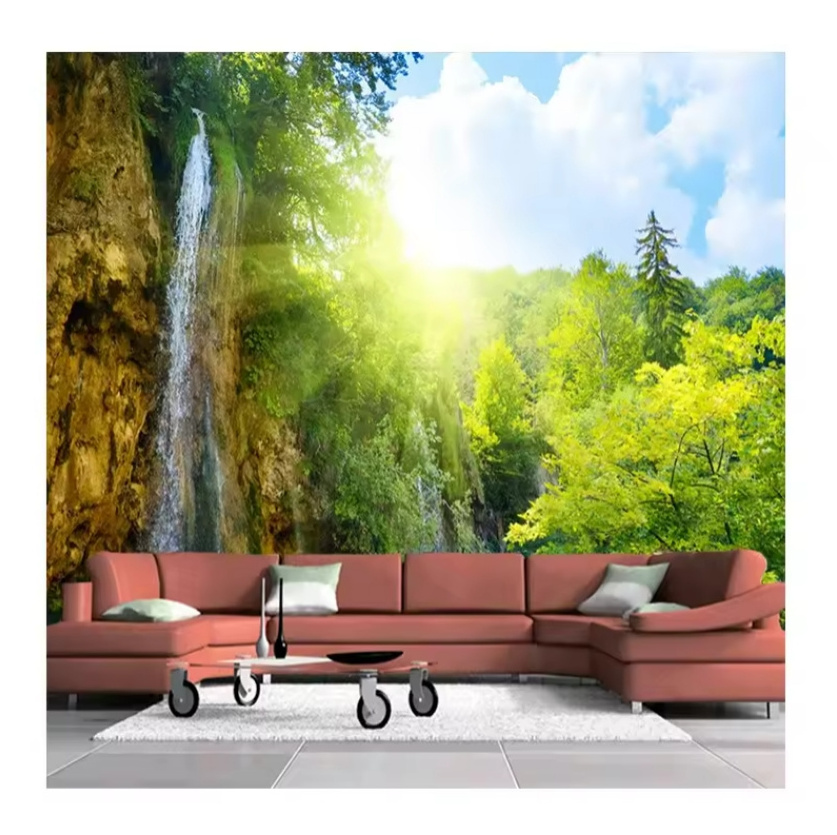 Custom 3d Wallpaper Mountain And Water Scenery Falls Wall Mural Living Room Sofa Scenery Wall Papers