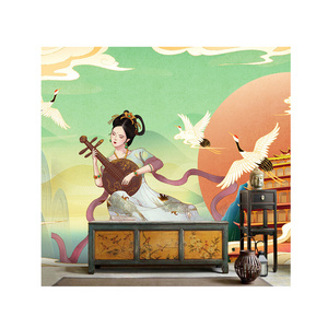 Wallpaper Flying Fairy Lady Restaurant Hotel Mural Ethnic Style Religious Beautiful Photo Background Wallpaper 3D