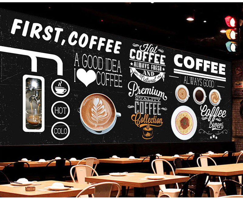 Retro Coffee Picture Wallpaper Cafe Coffee Shop Dining Table Afternoon Tea Restaurant Bookstore Background Wallpaper