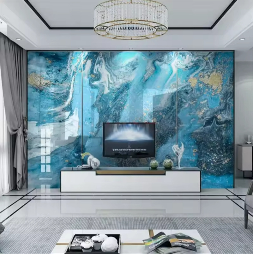 Modern Wallpaper Blue Abstract Marble Mural Wallpaper For Living Room Bedroom Wall Papers Home Decor