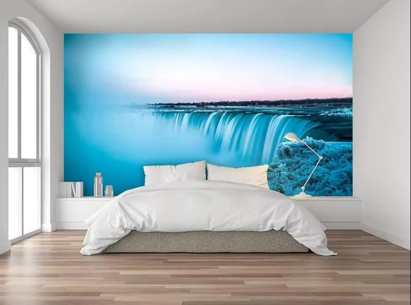 3d Falls Wall Mural Blue Sky Wallpaper Removable Large Mural Tv Background Wall Decor For Living Room Bedroom Wallpaper