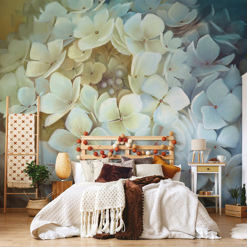 White Magnolia Flower Peel And Stick Wall Mural Fashion Tree Wallpaper Home Improvement Living Room Tv Background Mural